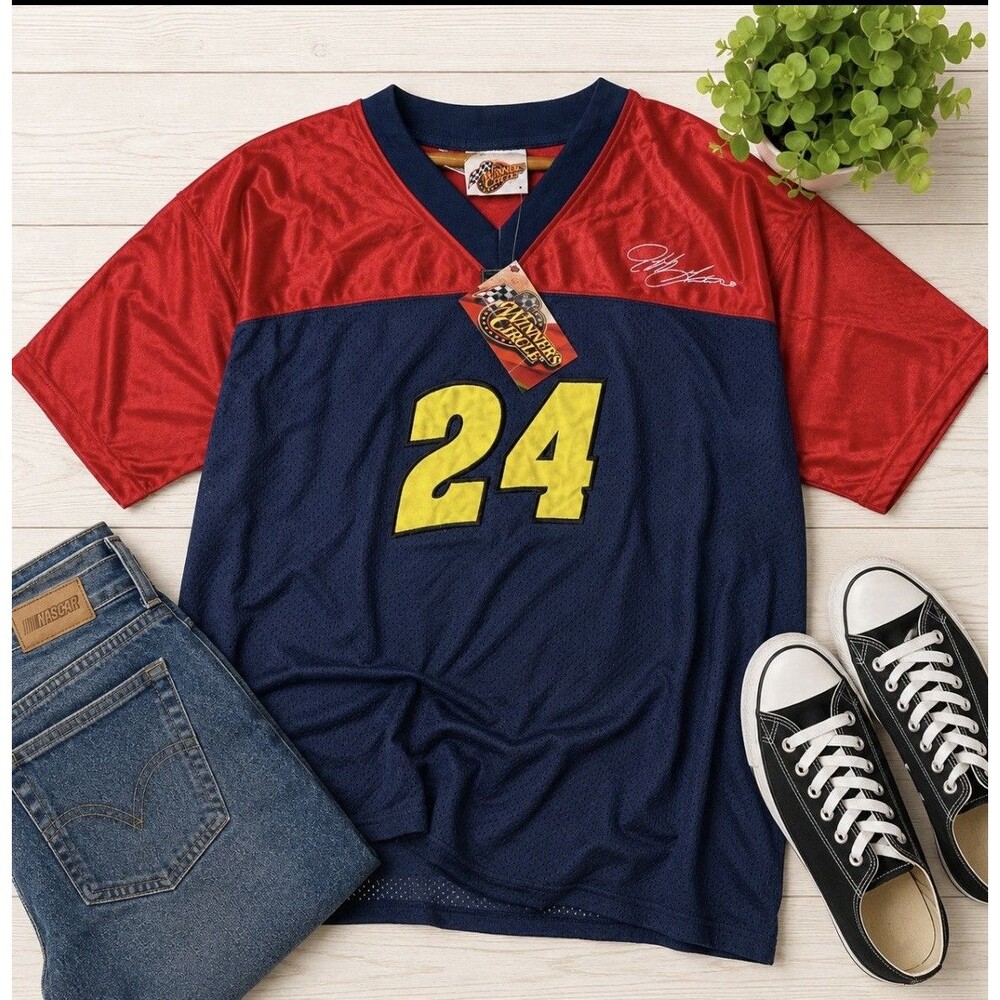 NWT Jeff Gordon #24 Winners Circle NASCAR Jersey Shirt XL Red Blue Racing Chase